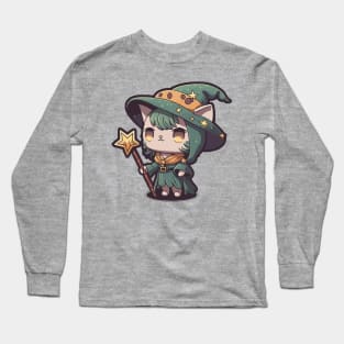 Chibi Wizard Cat Long Sleeve T-Shirt